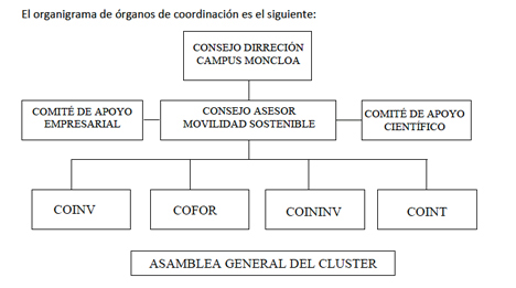 Organigrama asamblea general del cluster.