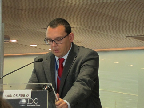 Carlos Rubio, del Ayuntamiento de Madrid, en su intervención en el evento Smart Cities 2012 de IDC.