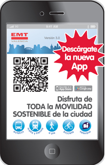 Aplicación para Smartphones de la EMT de Valencia.