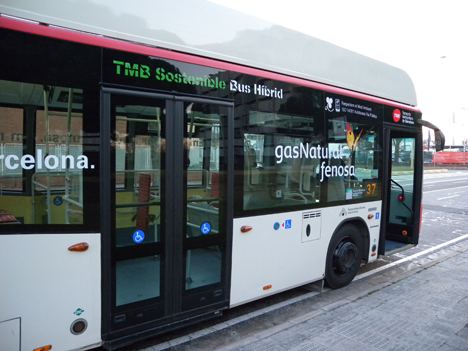 Autobús híbrido de Barcelona.