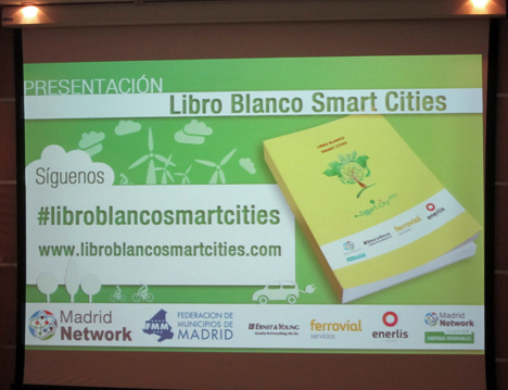 Pantalla de la presentación del Libro Blanco Smart Cities.