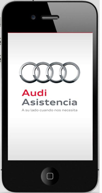 Aplicación de Audi para asistencia en carreteras.