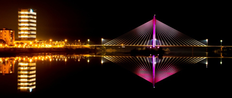 Puente Real de Badajoz iluminado por Philips