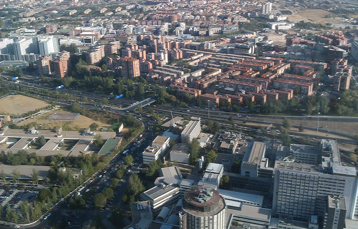 Vista aérea de la ciudad de Madrid