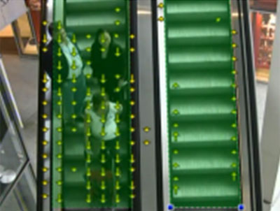 Análisis de flujos en el tránsito de personas (escalera mecánica) con el software de análisis de contenidos de vídeo.