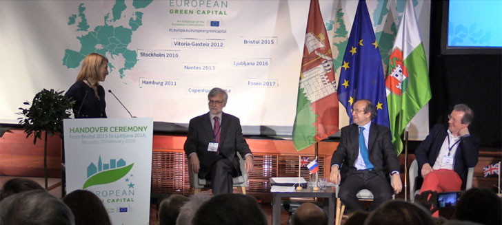 Momento de la ceremonia del Premio Ciudad Verde Europea a Liubliana