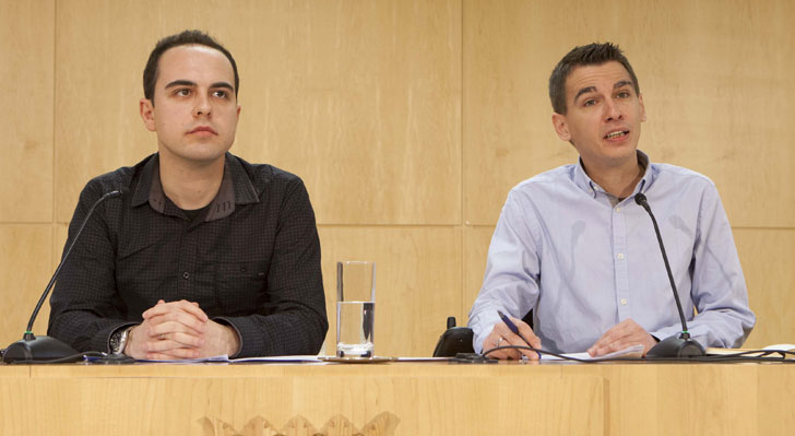 Los concejales del Ayuntamiento de Madrid José Manuel Calvo y Pablo Soto