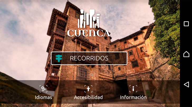 Captura de pantalla de la aplicación turística de Cuenca