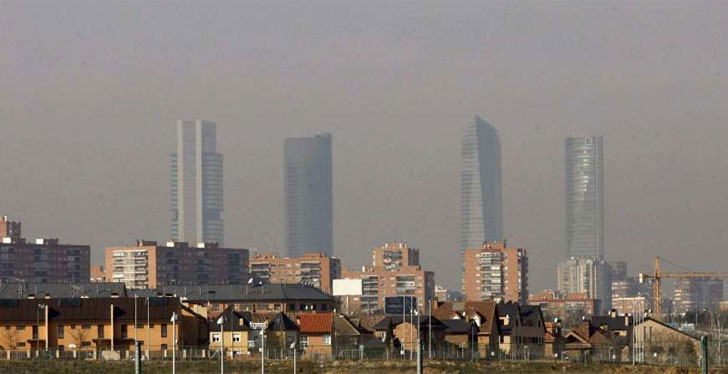 Comienza la elaboración del nuevo PLan de Caliidad del Aire en Madrid. Foto aérea de Madrid