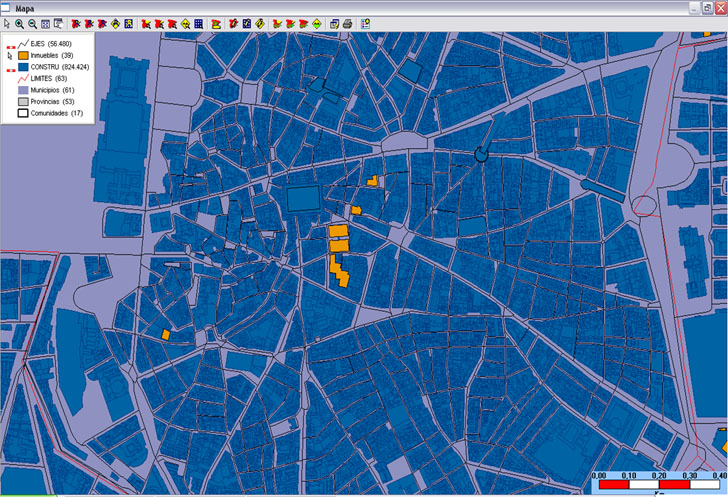 Visualizador de localización gráfica de zonas sobre el mapa