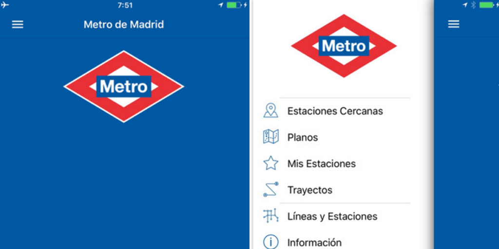 Aspecto de la aplicación móvil de Metro de Madrid que ofrece información sobre la Accesibilidad en las estaciones.