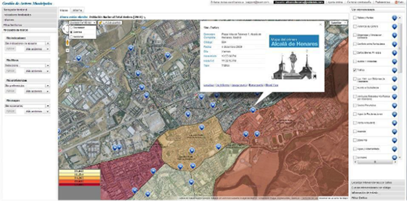 Geoprevención delictiva. El uso de herramientas CPTED en el entorno de las Smart Cities. Figura 1. Herramienta de Mapas del Crimen elaborada por Relinga S.L. y GeodashBoard S.L