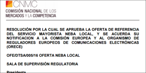 CNMC aprueba la nueva oferta mayorista de fibra óptica de Telefónica