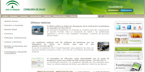 Los andaluces realizaron casi 40 millones de gestiones sanitarias en Internet durante 2016