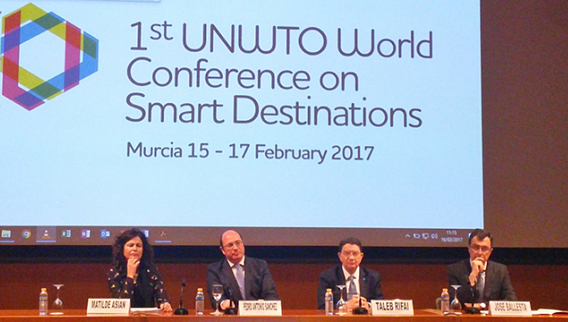 Apertura del I Congreso Mundial de Destinos Turísticos Inteligentes organizado por la Organización Mundial del Turismo en Murcia.