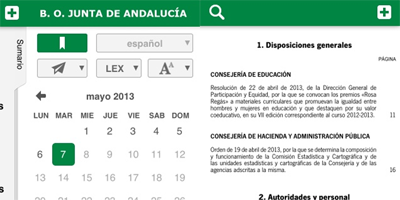App para dispositivos móviles que permite consultar el BOJA, desarrollada por la Junta de Andalucía.