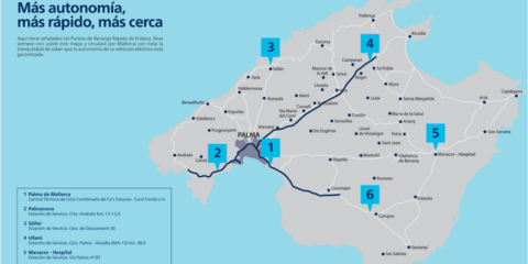 Una App móvil habilita el uso de los puntos de recarga rápida ecaR en Mallorca