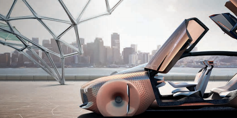 Maqueta de coche del futuro como portada de la encuesta de KPMG en la que se abordan las tendencias que marcarán la movilidad: carsharing, coche eléctrico y coche sin conductor.