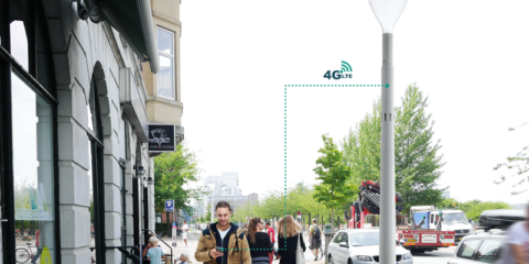 Puntos de luz urbanos con conectividad de banda ancha LTE 4G