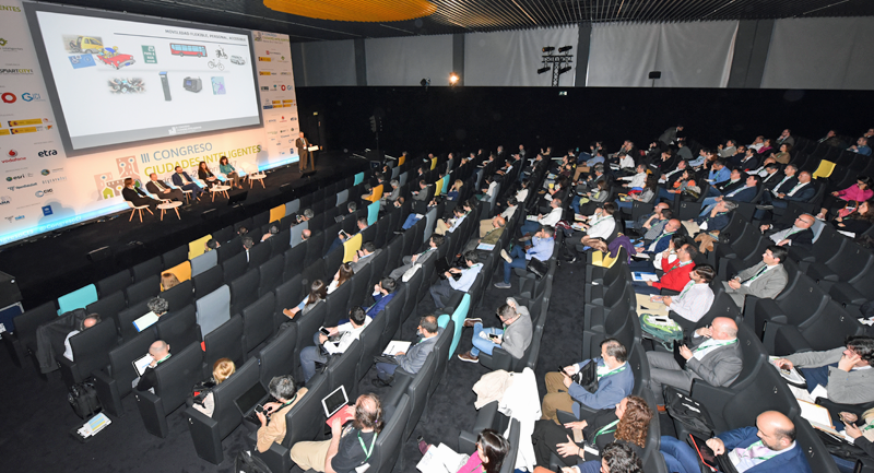 El III Congreso Ciudades Inteligentes se celebró en el espacio La N@ave del Ayuntamiento de Madrid. Auditorio de La N@ave durante uno de los bloques de ponencias del Congreso.