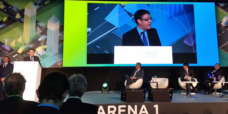 Álvaro Nadal, durante su intervención en la apertura de Connected Hub donde pidió unir esfuerzos entre administraciones para mejorar la red de recarga eléctrica en España.