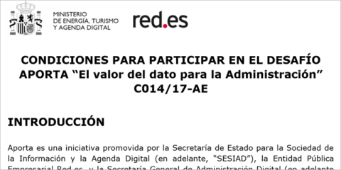 Abre la convocatoria del Primer Desafío Aporta sobre Datos Abiertos