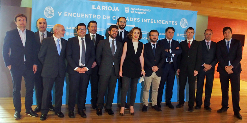 La alcaldesa de Logroño, Cuca Gamarra, durante el evento en el que anunció las novedades sobre la Plataforma Smart Logroño.