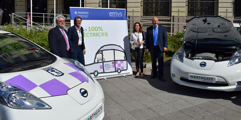 Presentación de los siete vehículos cero emisiones que se incorporan a la flota del Ayuntamiento de Madrid.