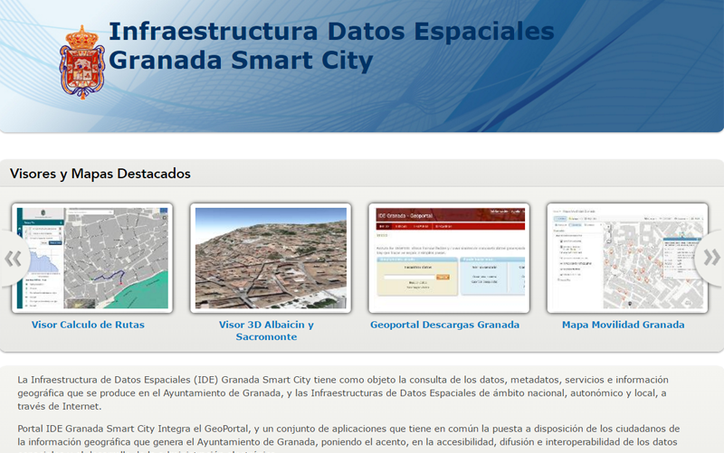 Se ha desarrollado la Infraestructura de Datos Espaciales (IDE) Granada Smart City que permite consultar datos, metadatos, servicios e información geográfica.