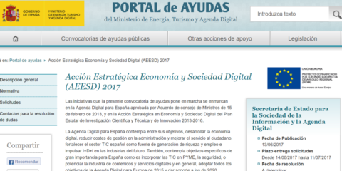 La convocatoria Acción Estratégica Economía y Sociedad Digital de MINETAD abre el plazo de solicitud