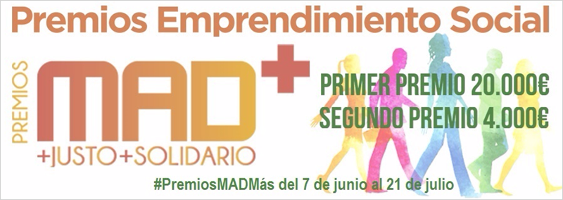 Los Premios MAD+ 2017 del Ayuntameinto de Madrid otorgarán a los dos proyectos de emprendimiento social e innovador 20.000 y 4.000 euros respectivamente.
