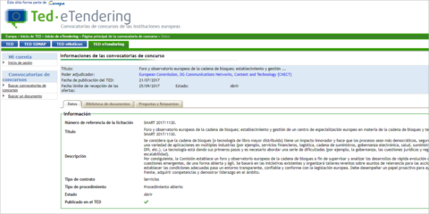 Convocatoria para crear un Centro Europeo de Expertos en Tecnologías Blockchain