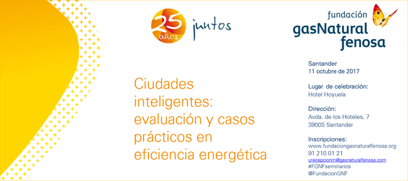 Santander acogerá el 11 de octubre el seminario 'Ciudades inteligentes: evaluación y casos prácticos en eficiencia energética'.