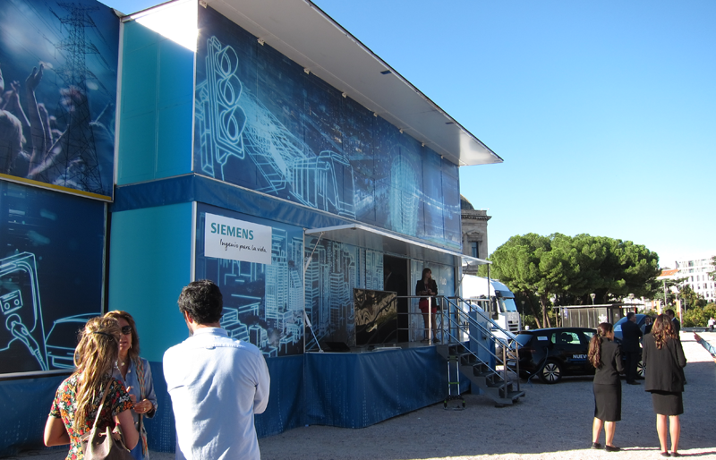 La primera parada del Smart City Hub fue Madrid, concretamente la plaza de Colón.