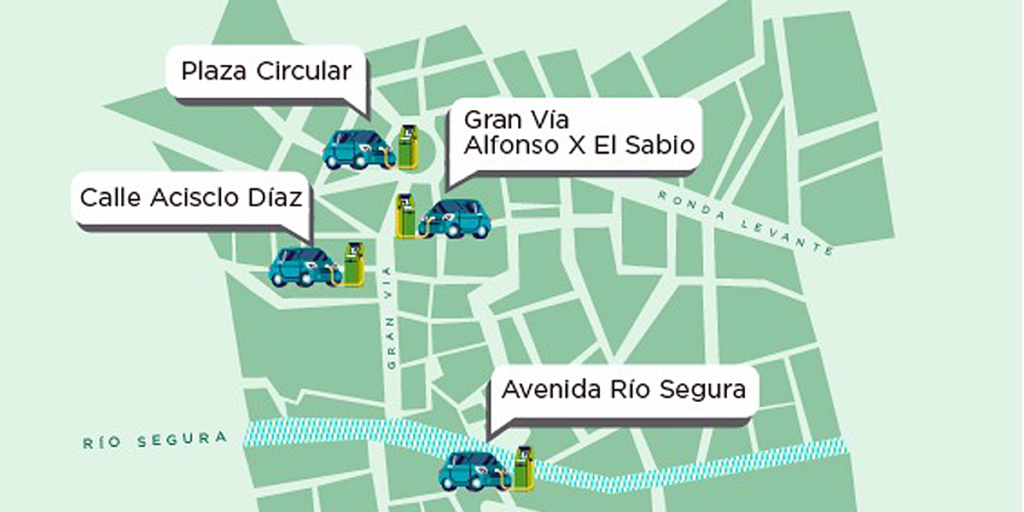 Los cinco puntos de recarga eléctrica para este tipo de vehículos empezarán a funcionar a principios de 2018 y ofrecerán carga gratuita.