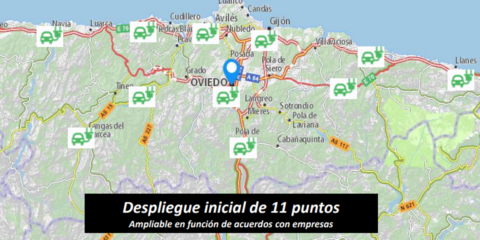 Asturias desplegará una red de 11 puntos de recarga rápida en los próximos 12 meses