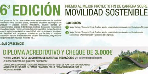 Los VI Premios de Movilidad Sostenible y Accesible de Renault amplían su plazo de inscripción