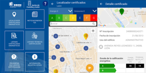 Localizar inmuebles de Castilla y León con certificado de eficiencia energética es posible a través de una App
