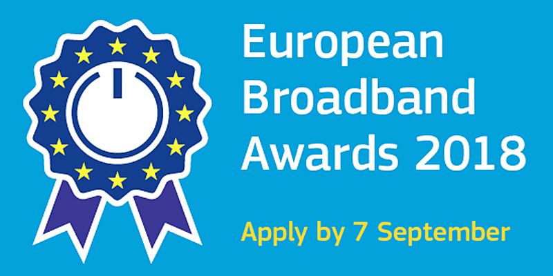 El plazo para presentar candidaturas a los 'European Broadband Awards 2018' estará abierto hasta el próximo siete de septiembre.