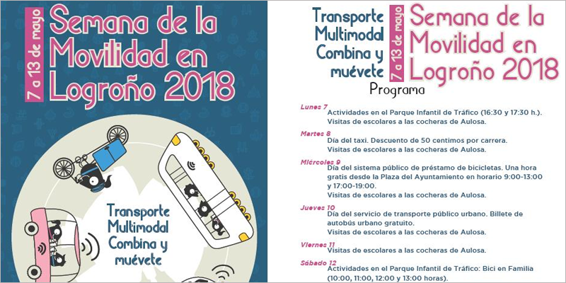 La Semana de la Movilidad de Logroño termina el próximo domingo y, hasta entonces, habrá préstamo gratuito de bicis públicas, billetes de autobús urbano gratis, descuentos en taxis y día sin coches.