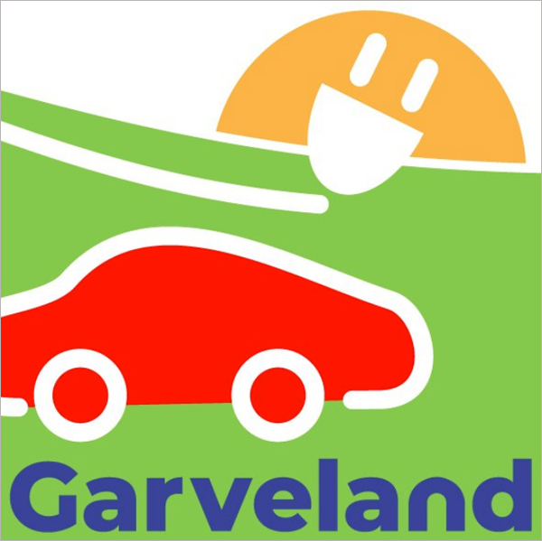 El proyecto Gaverland se presenta el próximo 10 de mayo en Sevilla. Logotipo del proyecto con el nombre y un coche, un enchufe y un sol.