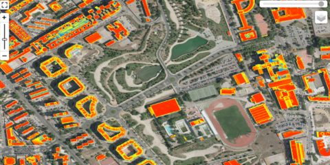 Visor del potencial solar fotovoltaico de las cubiertas de la ciudad de Cáceres