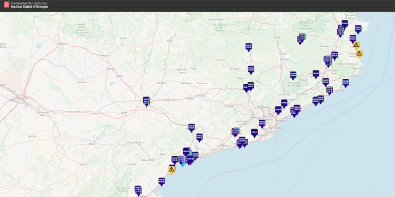 El visor de puntos de carga de Cataluña ofrece información con las nuevas estaciones de recarga ultrarrápida y acceso, en tiempo real, al estado de cada una de ellas.