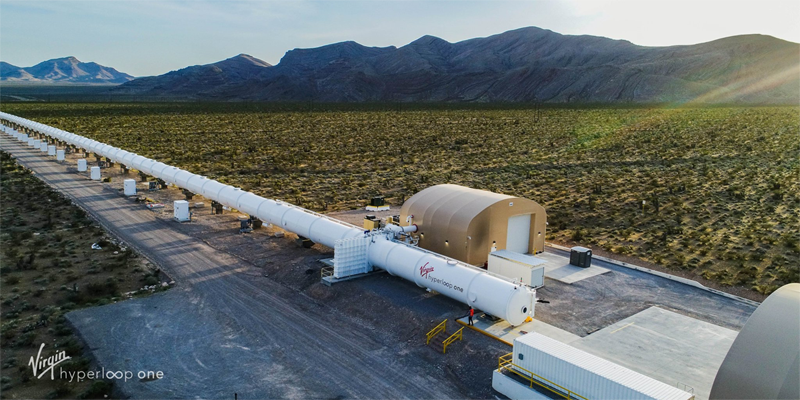 Imagen de un centro de pruebas y desarrollo de Virgin Hyperloop One.