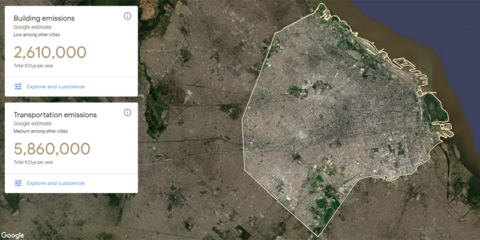 Una herramienta en línea de Google mide las emisiones CO2 de las ciudades y el potencial solar de sus cubiertas