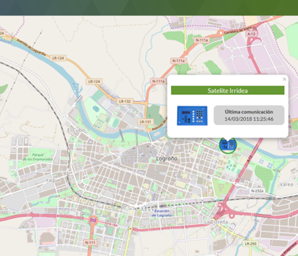 Capturas de pantalla de la interfaz para el proyecto Smart Rain Logroño Fase II.