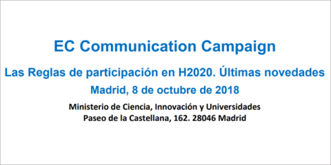 Madrid acogerá una jornada informativa sobre las novedades para participar en convocatorias de Horizonte 2020