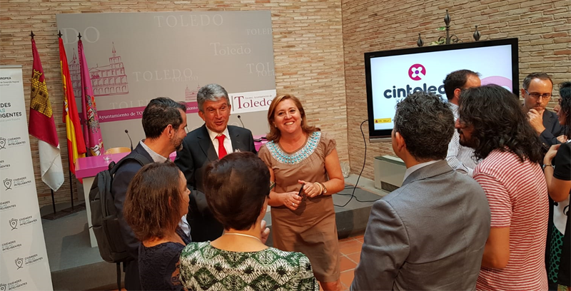 David Cierco, director general de Red.es, y vicealcalde de Toledo, José Pablo Sabrido Fernández, durante la presentación del proyecto.