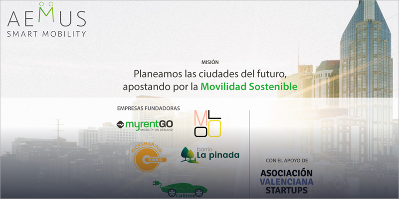 Imagen de la página web del colectivo empresaria Aemus para el impulso de la movilidad sostenible. 