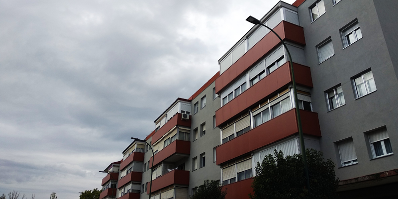 Conjunto de edificios del barrio de grupo FASA en Valladolid sobre los que el proyecto europeo de ciudad inteligente Remourban ha llevado a cabo trabajos de rehabilitación energética.